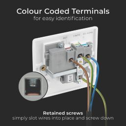 British General 800 Series 13A 1-Gang SP Switched Socket White