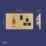 LAP  45A 2-Gang DP Cooker Switch & 13A Switched Socket Satin Brass  with Black Inserts