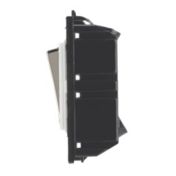 Contactum  20AX Grid DP Control Switch Brushed Steel with Neon with White Inserts