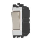 Contactum  20AX Grid DP Control Switch Brushed Steel with Neon with White Inserts