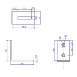 Essentials Adjustable Corner Bracket Silver 55mm x 50mm x 30mm