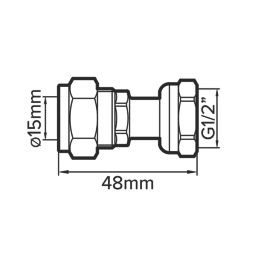 Flomasta  Brass Compression Straight Tap Connector 15mm x 1/2"