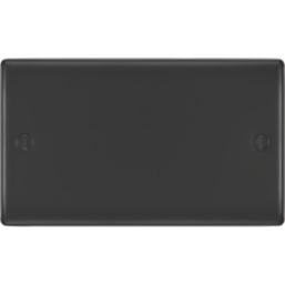 British General Nexus Metal 2-Gang Blanking Plate Matt Black