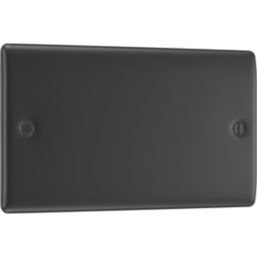 British General Nexus Metal 2-Gang Blanking Plate Matt Black