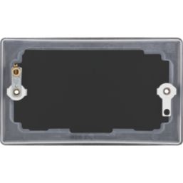British General Nexus Metal 2-Gang Blanking Plate Matt Black