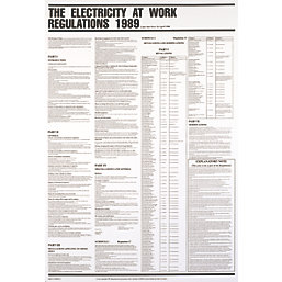"Electricity At Work Regulations 1989" Poster 840mm x 570mm