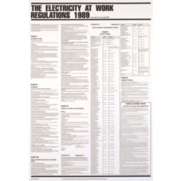 "Electricity At Work Regulations 1989" Poster 840mm x 570mm
