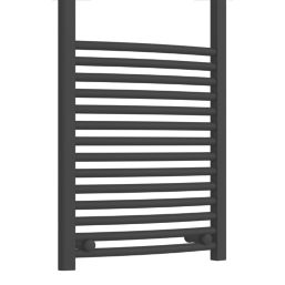 Flomasta 1200mm x 500mm 1815BTU Black Curved  Towel Radiator