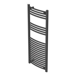 Flomasta 1200mm x 500mm 1815BTU Black Curved  Towel Radiator
