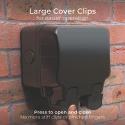 British General Nexus Storm IP66 13A 2-Gang SP Weatherproof Outdoor Switched Passive RCD Socket