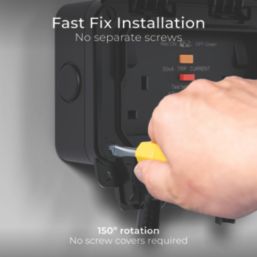 British General Nexus Storm IP66 13A 2-Gang SP Weatherproof Outdoor Switched Passive RCD Socket