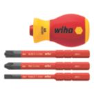 Wiha SlimVario VDE Stubby Screwdriver with Bits 4 Piece Set
