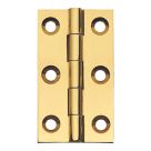 Polished Brass  Solid Drawn Butt Hinges 51mm x 29mm 2 Pack