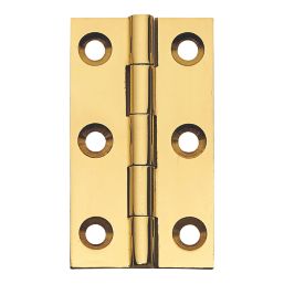 Polished Brass  Solid Drawn Butt Hinges 51mm x 29mm 2 Pack