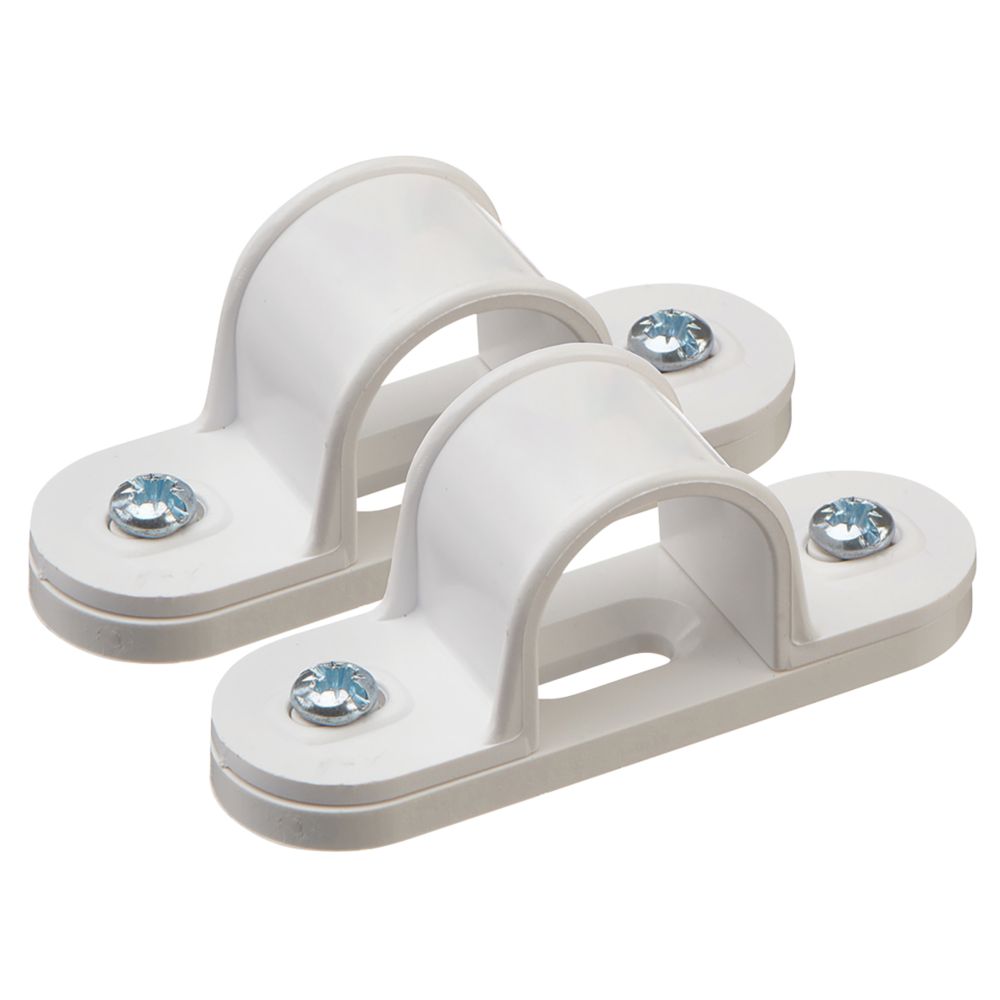 Deta TTE uPVC Spacer Bar Saddles 20mm White 2 Pack Screwfix