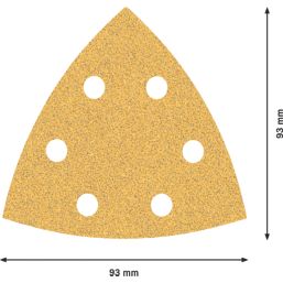 Bosch Expert C470  60 Grit 6-Hole Punched Multi-Material Sanding Sheets 93mm 5 Pack