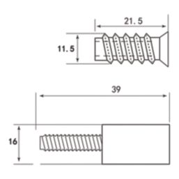 Smith & Locke  39mm Sash Stops Polished Chrome 10 Pack