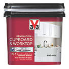 V33 Renovation Cupboard & Worktop Paint Satin Soft Grey 750ml