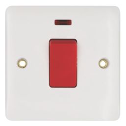 Vimark Pro 50A 1-Gang DP Cooker Switch White with Neon