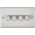 Knightsbridge  4-Gang 2-Way LED Intelligent Dimmer Switch  Brushed Chrome