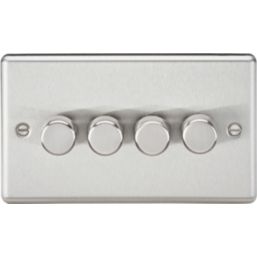 Knightsbridge  4-Gang 2-Way LED Intelligent Dimmer Switch  Brushed Chrome
