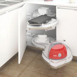 Hafele White / Chrome Reversible Pull-Out Trays 1000mm