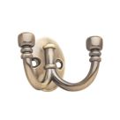 Decohooks Two Prong Wide Ball End Hook Antique Brass 45mm