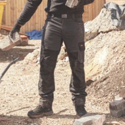 Site Evenson Multi-Pocket Stretch Trousers Grey/Black 34" W 32" L