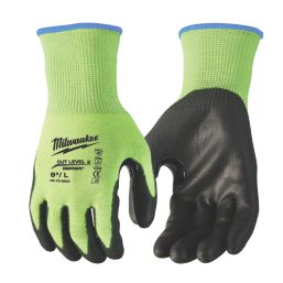 Milwaukee Hi-Vis Cut Level 2/B Gloves Fluorescent Yellow X Large