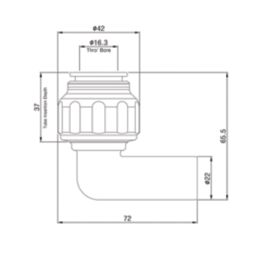 Flomasta  Plastic Push-Fit Equal 90° Stem Elbow 22mm