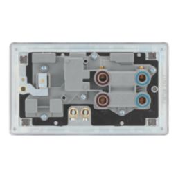 LAP  45A 2-Gang 2-Pole Cooker Switch & 13A DP Switched Socket Antique Brass with LED with Black Inserts