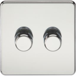 Knightsbridge  2-Gang 2-Way LED Intelligent Dimmer Switch  Polished Chrome