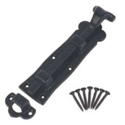 GateMate Straight Door Bolt Black 150mm