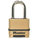 Master Lock Excell Die-Cast Zinc Weatherproof  Combination  Padlock Brass 56mm