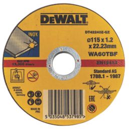 DEWALT DT42335TZ-QZ Metal Cutting Discs 115mm (4 1/2") x 22.2mm 10 Pack