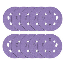 Trend  AB/125/120A 120 Grit 8-Hole Punched Multi-Material Sanding Discs 125mm 10 Pack