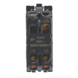 Contactum  20AX Grid SP Control Switch Brushed Steel with Neon with Black Inserts