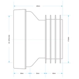 Viva  Rigid Straight WC Pan Connector White 130mm