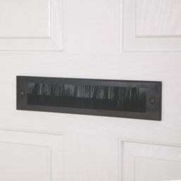 Stormguard Brush Letter Plate Draught Excluder Black 338mm x 75mm