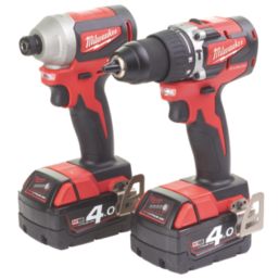 Milwaukee M18 BPP2Q-402C 18V 2 x 4.0Ah Li-Ion RedLithium Cordless Twin Pack  - Screwfix