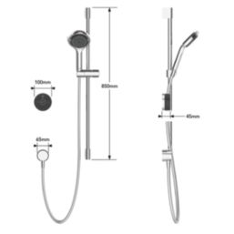 Mira Platinum HP/Combi Rear-Fed Black/Chrome Thermostatic Wireless Digital Mixer Shower
