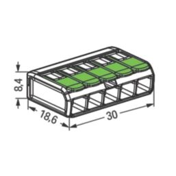 Wago 221-425 32A 5-Way Lever Connectors 25 Pack