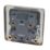 Hager Sollysta WRDP50NBSB 50A 1-Gang 2P+E Control Switch Brushed Steel with LED with Black Inserts