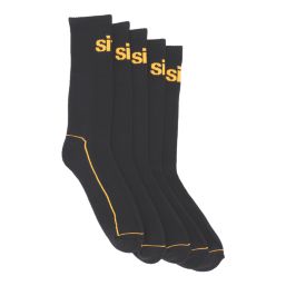 Site Willstrop Work Socks Black Size 3-7 5 Pair