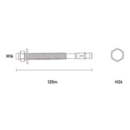 Easyfix Through Bolts M16 x 120mm 10 Pack
