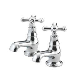 Bristan Colonial Chrome 110mm Deck Mounted Cross Head  Bath Pillar Tap