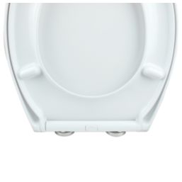 Swirl  Soft-Close with Quick-Release Toilet Seat Stainless Steel & Plastic White