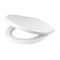 Swirl  Soft-Close with Quick-Release Toilet Seat Stainless Steel & Plastic White