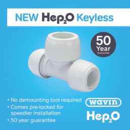 Hep2O  Plastic Push-Fit Reducing Keyless Tee 22mm x 22mm x 28mm