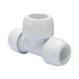 Hep2O  Plastic Push-Fit Reducing Keyless Tee 22mm x 22mm x 28mm